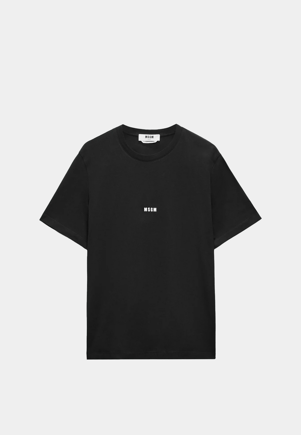 MSGM Jersey Micro Logo Print T-Shirt Black | Ashluxury