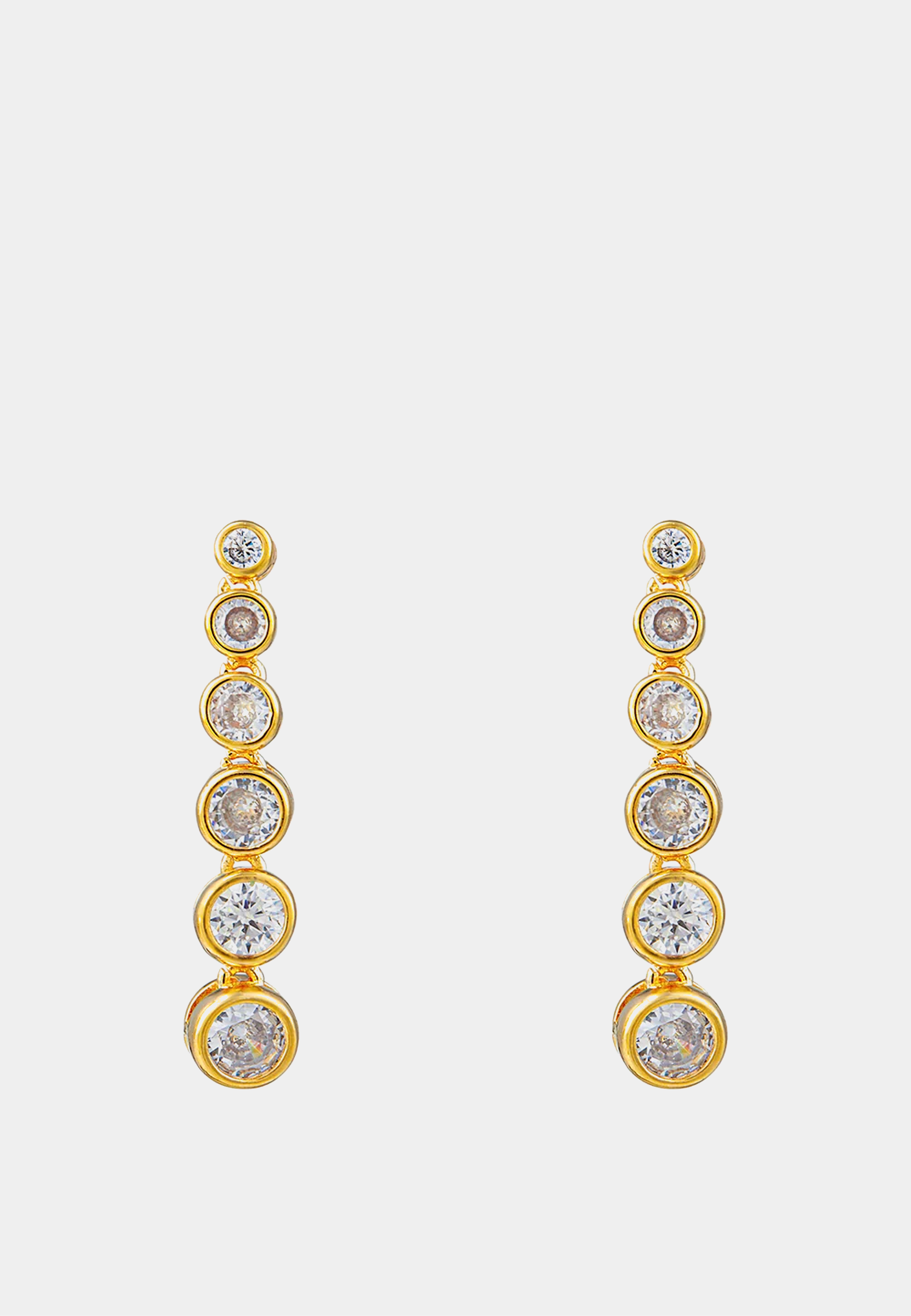 Orelia Graduated Crystal Drop Earring Gold