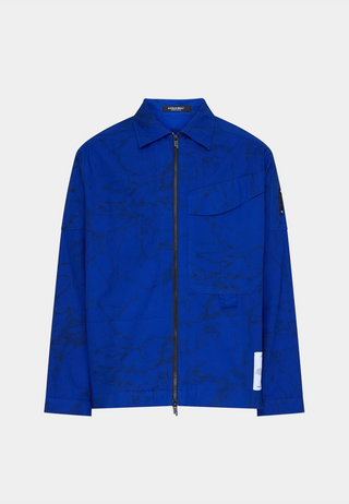 A Cold Wall Overdye Zip Overshirt Blue