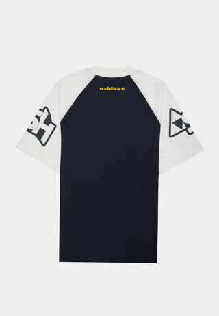 ASHLUXE Contrast Sport Jersey - Navy Blue/White