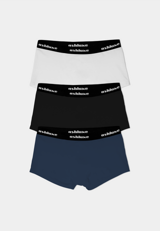 Ashluxe 3 in 1 Female Briefs - White Navy Black