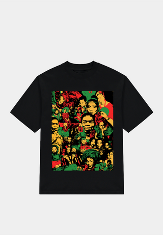 Ashluxe Fela's Culture Mosaic Tee -  Black