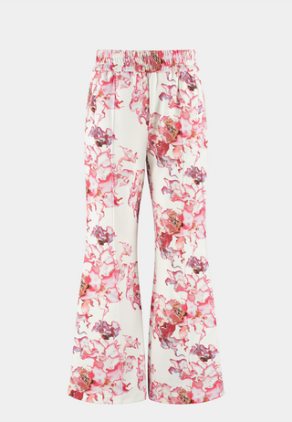 Ashluxe Female Flared Pants Pink Flower Aop