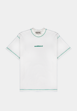 Ashluxe Green Threaded Tee White