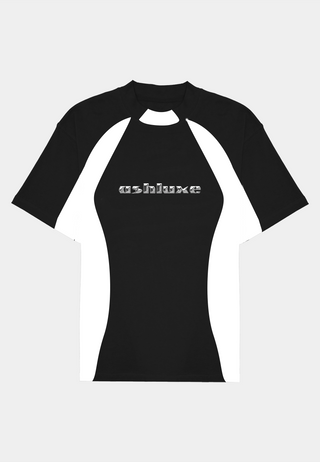 Ashluxe Chrome Panel T-shirt  Black White