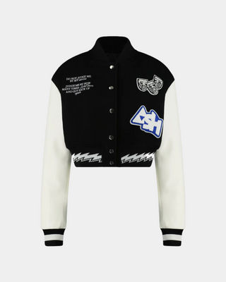 Ashluxe Female Varsity Jacket Black White