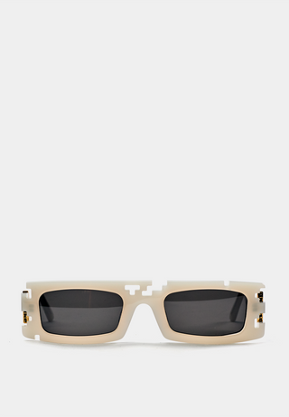 Ashluxe Pixel Cut Chalk Cream Sunglasses