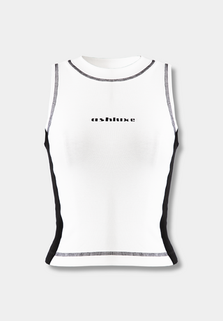 Ashluxe Threaded  Tank Top White Black