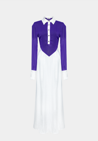 Ashluxe Maxi Long Dress Purple/White