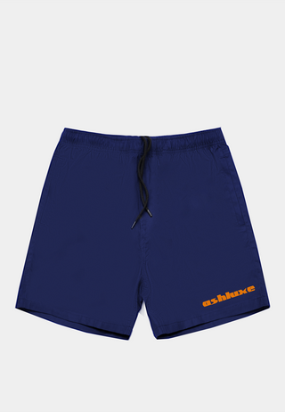 Ashuxe Classic Satin Logo Swimshort Navy