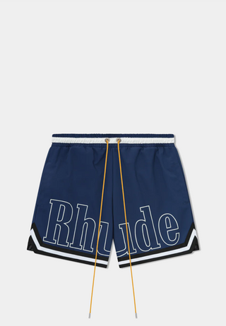 Rhude Basketball Logo Swim Short Blue/Black/White