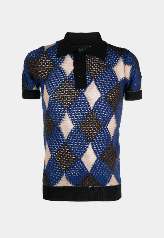 BOTTER Knitted 3D Polo - Blue/Multi