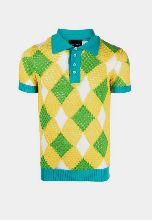 BOTTER Knitted 3D Polo - Yellow/Green