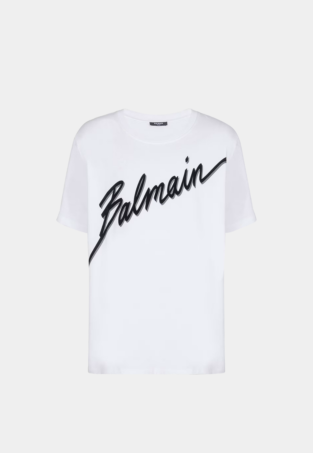 【BALMAIN】関税込☆Lettera ロゴTシャツ ホワイト Balmain Logo Flocked Letter Short Sleeve T-Shirt White Black