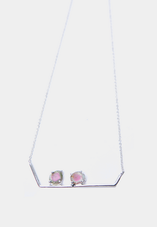 Kiara Bio Tourmaline Stone Necklace Silver Purple