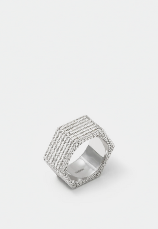 Darkai Bolt Pave Ring Silver