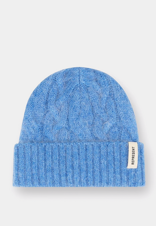 Represent Cable Knit Beanie Electric Blue