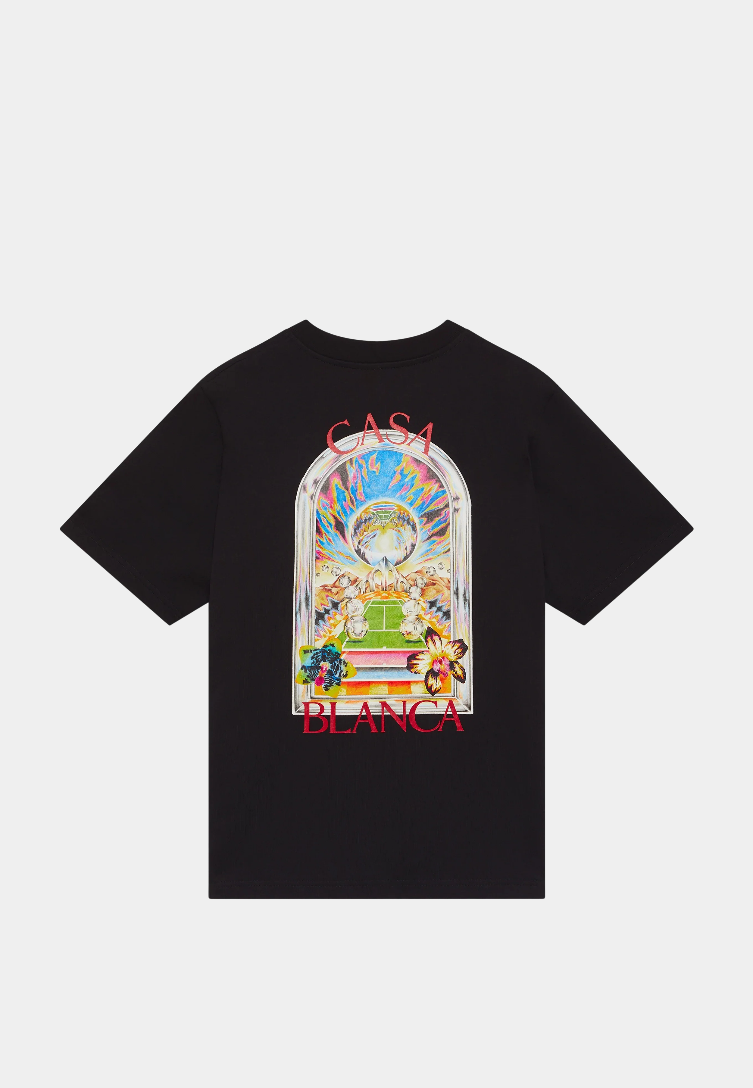 Casablanca Tennis Landscape T-Shirt Black | Ashluxury