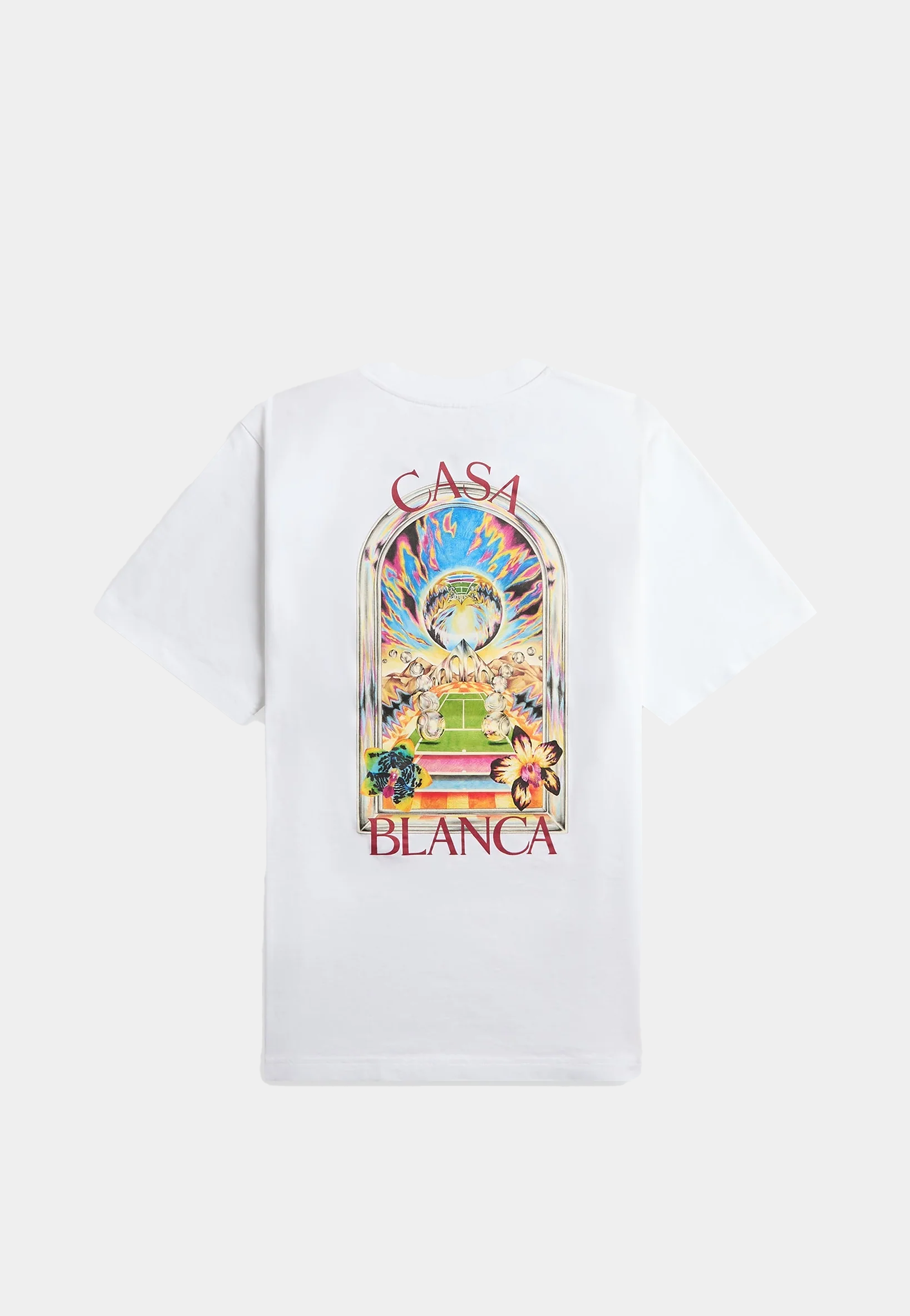 Casablanca Tennis Landscape T-Shirt White | Ashluxury