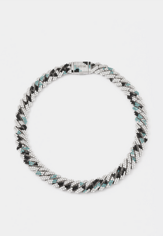 Darkai Camo Prong Pavé Necklace Multi Stones