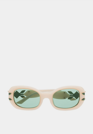 CASABLANCA Acetate & Metal Oval Wave Sunglasses