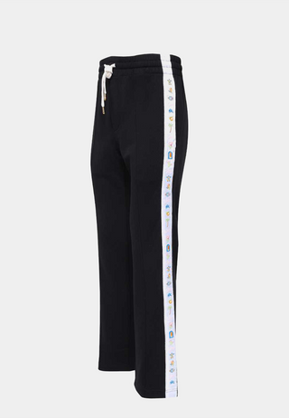 Casablanca Casa Icons Embroidered Satin Tape Sweatpant Black