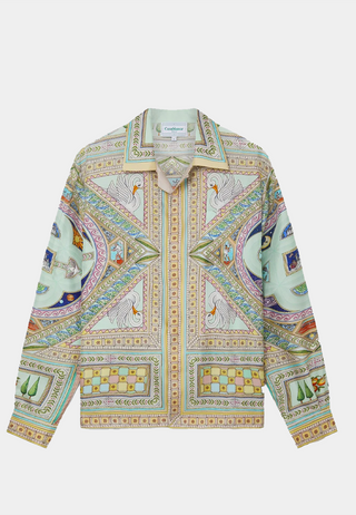 CASABLANCA Le Labyrinthe Cuban Collar Long Sleeve Shirt Multi