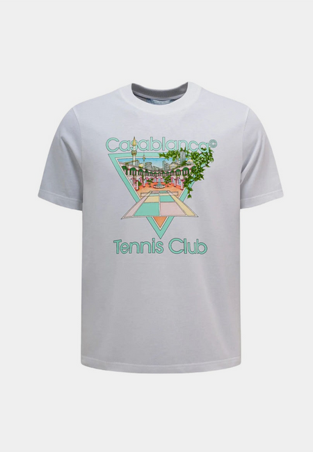 CASABLANCA Tennis Club Pastelle Printed T-Shirt - White – ASHLUXURY