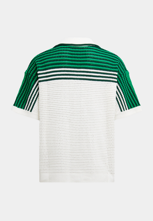 CASABLANCA Tennis Textured Shirt Green - White
