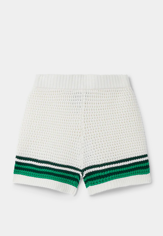 Casablanca Tennis Textured Shorts Green White