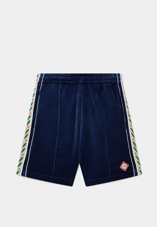 Casablanca Men's Velour Laurel Shorts Navy