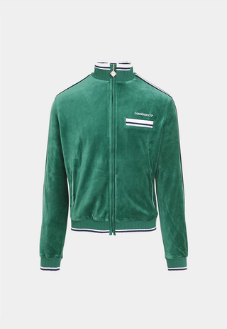 Casablanca Mens Velour Track Jacket Green