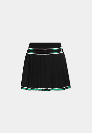 Casablanca Pleated Stripe Skirt Black