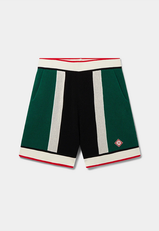 Casablanca Striped Mesh Shorts Green/White/Black