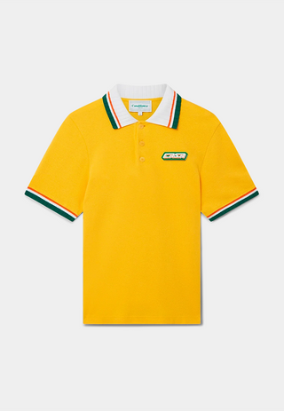 Casablanca Textured Pique Polo Yellow