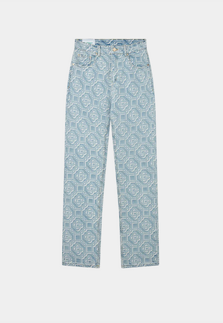 Casablanca Jacquard Denim Jeans Light Blue