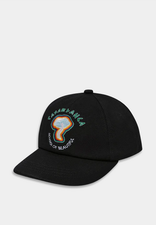 Casablanca Rainbow Mushroom Embroidered Cap Black