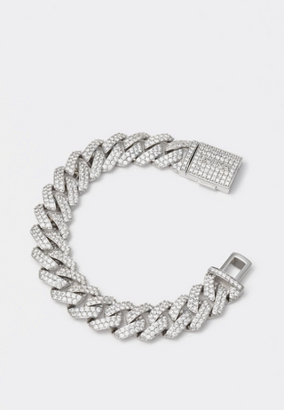 Darkai White Prong Pavé Bracelet Sliver Crystals