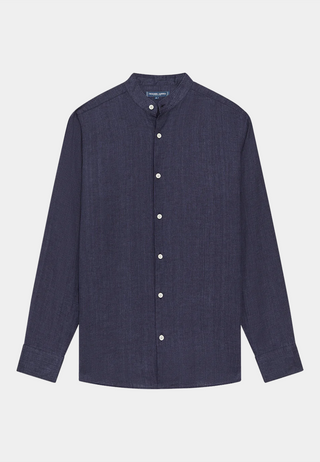 Frescobol Jorge Linen Shirt L/S Midnight Blue