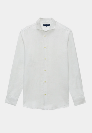 Frescobol Antonio Linen Shirt L/S White