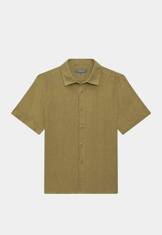 Frescobol Castro Classic Linen Shirt GD Spinach