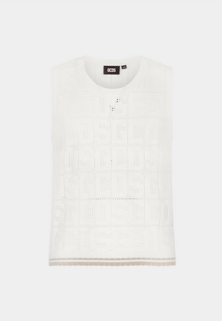 Gcds Monogram
Macramè Tank Top Off White