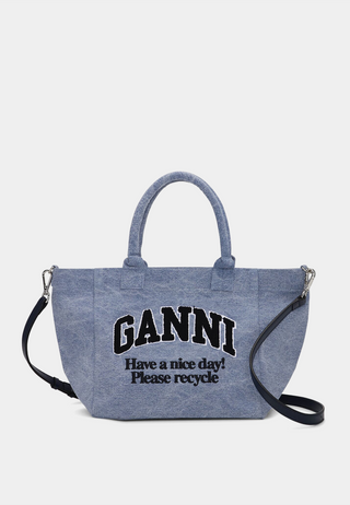 Ganni Small Easy Shopper Washed Blue