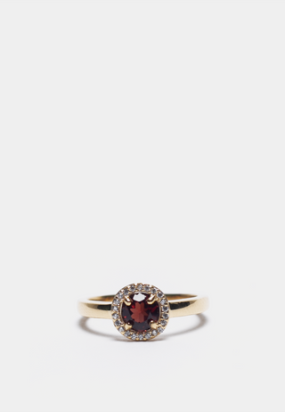 Kiara Garnet/ Cubic Zirconia Ring Gold Crystal Red