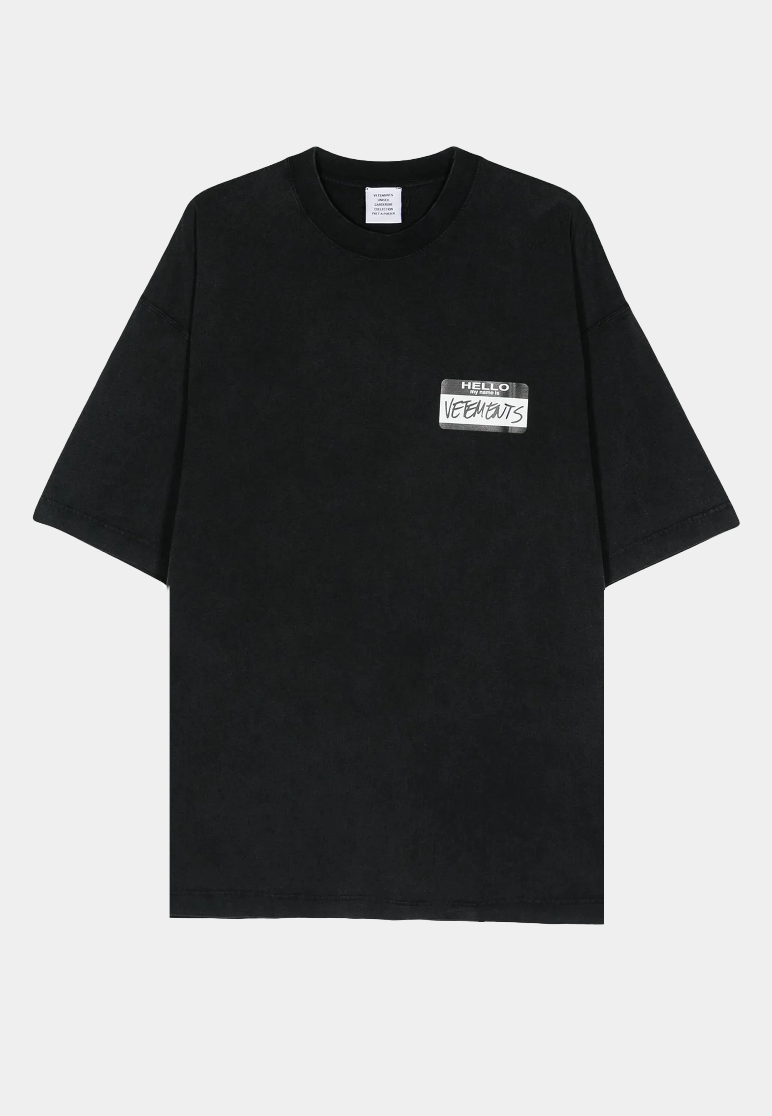 Vetements Hello My Name Is Vetements T-Shirt Black Vetements Hello My Name Is Vetements T-Shirt Black
