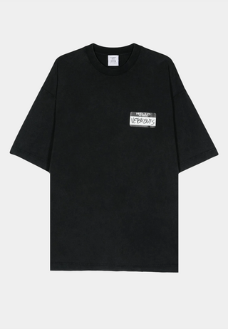 Vetements Hello My Name Is Vetements T-Shirt Black