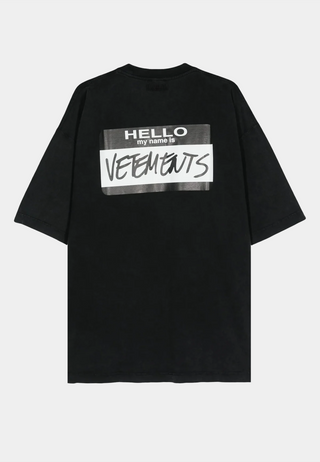 Vetements Hello My Name Is Vetements T-Shirt Black