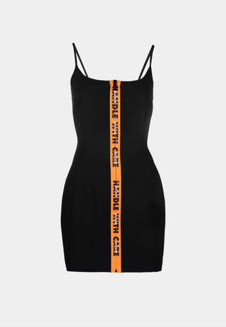 Heron Preston Stretch Gabardine H.W.C. Zip Dress Black No Color