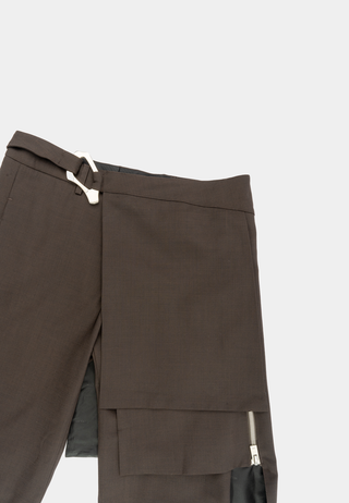 Heliot Emil Chummed Tailored Trouser Dark Chocolate Brown