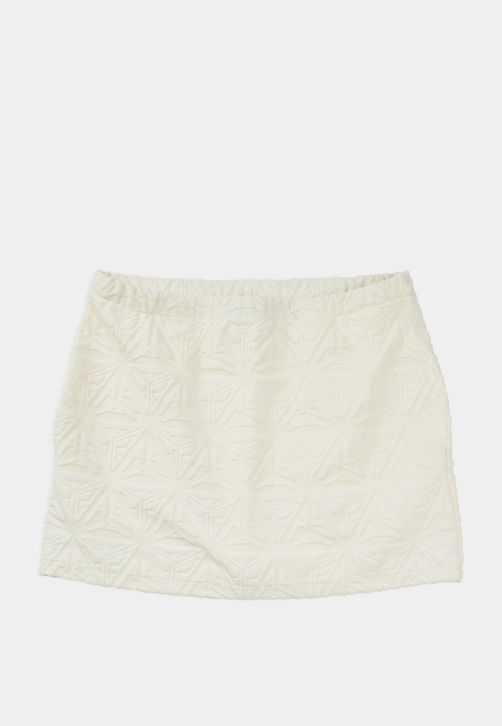 Monogram Plush A Line Mini Skirt White